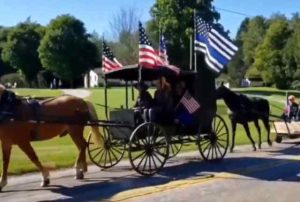EPIC! AMISH TRUMP SUPPORTERS HOLD COW, HORSE, WAGON AND CARRIAGE TRUMP PARADE IN FREDERICKSBURG, OHIO (VIDEO)