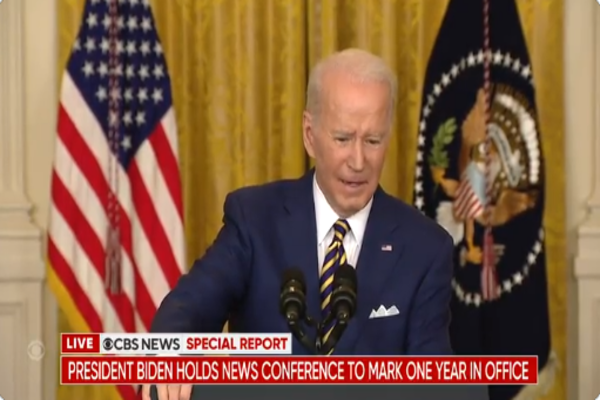 Watch: Biden’s Brain Melts During an Absolute Train Wreck of a Presser